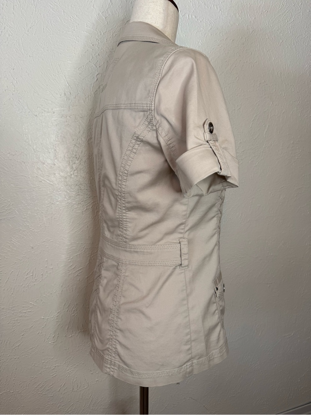 White House Black Market Short-Sleeve Tailored Safari Utility Jacket 2 - Picture 4 of 8